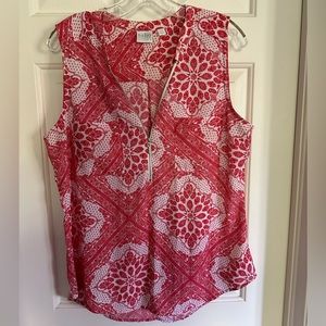 Red and white sleeveless top